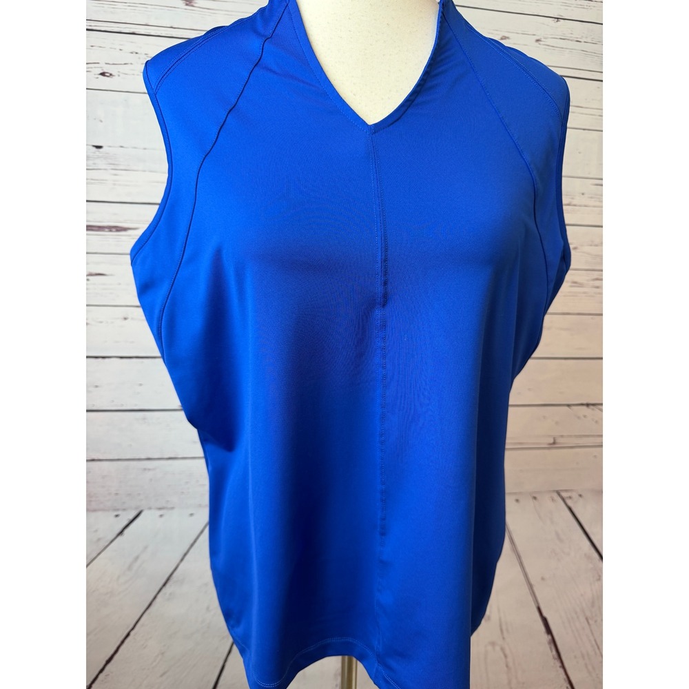 Tail Sleeveless Top Large Blue V-Neck Athletic Golf Tennis Shirt Womens Shirt